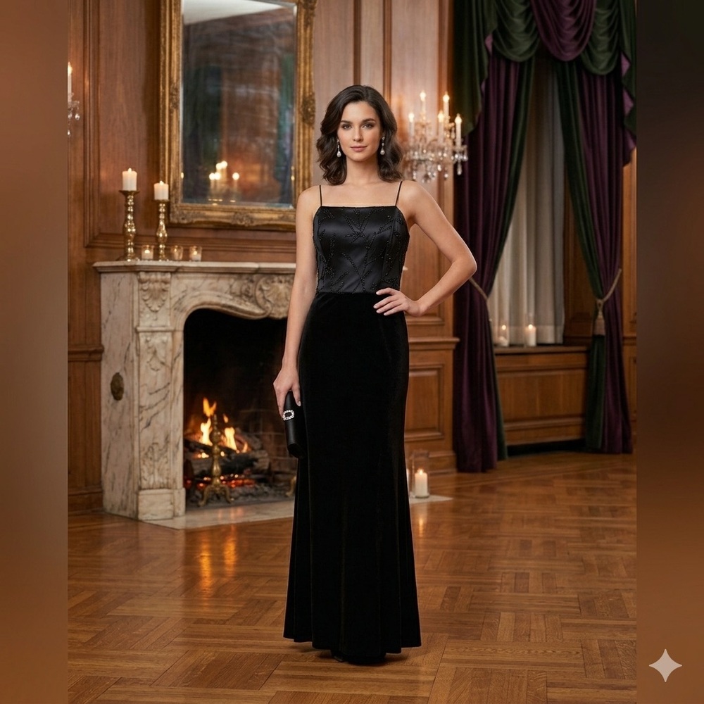 Vintage Rimini by Shaw Beaded Velvet Gown
The Ultimate Black-Tie, size 10 NWT